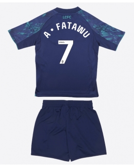 Billige Fotballdrakt Leicester City Issahaku Fatawu #7 Replika Bortedraktsett Barn 2025-26 Kortermet (med bukser)